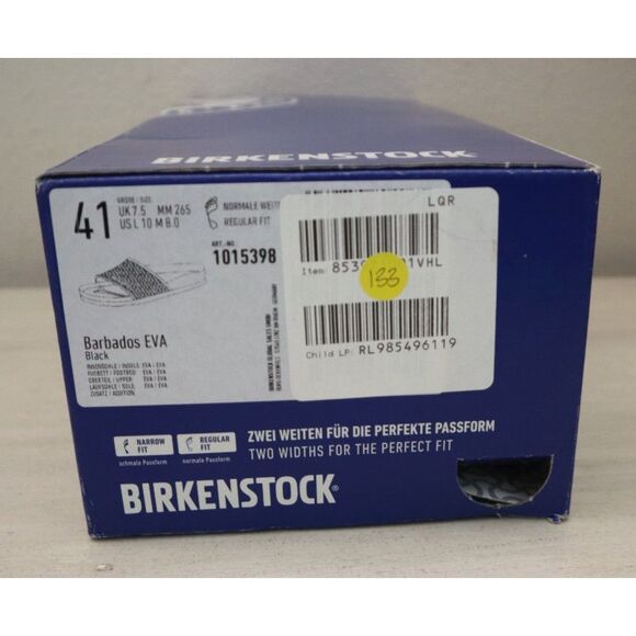 Birkenstock 1015398 Women's Sz 10 Men's Sz 8 Black Barbados EVA Slip-On Sandals - Picture 11 of 11